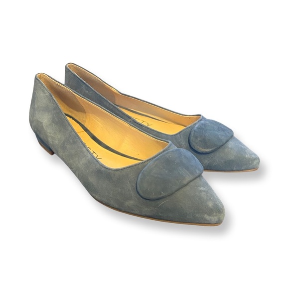 Sole Society Shoes - SOLE SOCIETY Blue Suede Leather KAMELLA Flats 7M